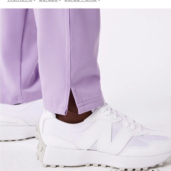 Figs High Waist Lavender pants with Neon Green Tie - Picture 8 of 11